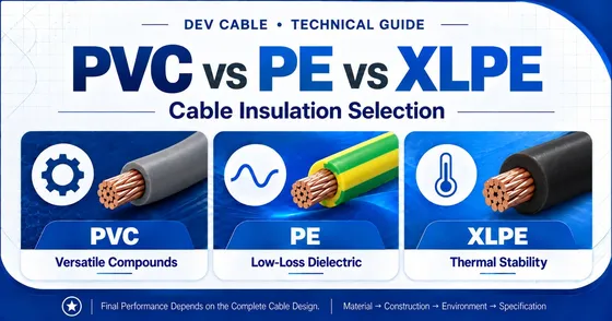 PVC vs PE vs XLPE Cable Insulation: Properties, Differences & Applications