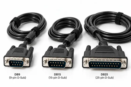 Custom D-Sub cable assembly with connector and backshell