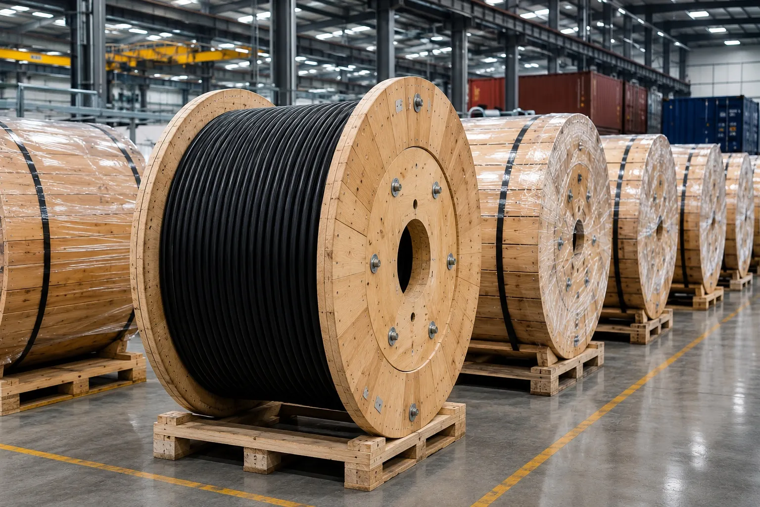Electrical cable warehouse and export-ready stock